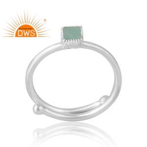 Vente chaude 925 Sterling Silver Natural Amazonite Gemstone Ring Bijoux personnalisés pour les femmes Cadeau pour elle - Product Image 1