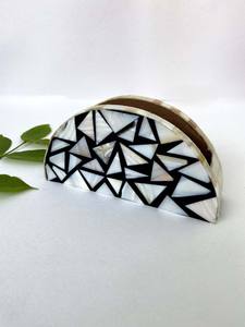 Juego de posavasos con incrustaciones de perlas Madre India de diseño único Juego de posavasos de resina epoxi con incrustaciones de nácar para té y café - Product Image 6