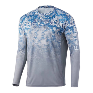 Camiseta de Pesca Personalizada de Punto para Hombre, Manga Corta, Estampado de Camuflaje, Protección Solar UPF 50, Transpirable, Secado Rápido, Ropa Deportiva - Product Image 4