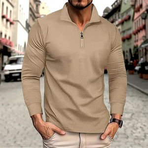 Polo informal de negocios para hombre, camiseta de manga larga, Polo de primavera y otoño, Top cómodo y transpirable - Product Image 6