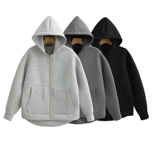 Venta al por mayor de los hombres de gran tamaño de lana Zip Up Sudadera con capucha logotipo personalizado de peso pesado Streetwear Pullover chaqueta de invierno prendas de vestir exteriores Casuales - Product Image 6