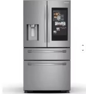 Réfrigérateur à portes françaises ORIGINAL NEUF de 28 pieds cubes, 4 portes, avec écran tactile, en acier inoxydable - Product Image 1