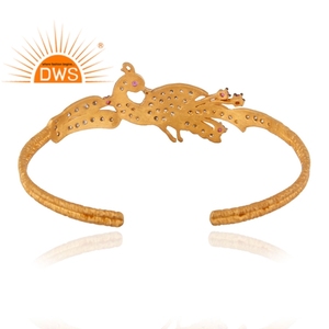กำไลข้อมือเงินแท้18K ชุบทองธรรมชาติ CZ และเพทายสีแดงกำไลข้อมืออัญมณีอัญมณี - Product Image 3