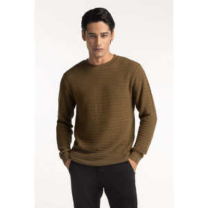 เสื้อสเวตเตอร์คอกลมแขนสั้นผู้ชาย ผ้าฝ้าย 100% สำหรับฤดูหนาว ระบายอากาศได้ดี พิมพ์ลายโลโก้ตัวอักษร MN-SWT-WS24-012 - Product Image 5