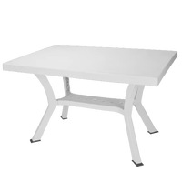 Table de salle à manger de patio écologique fabriquée en Italie, certifiée IS09001 TUV, en plastique PP durable, résistante aux intempéries, moderne, pour hôpitaux et hôtels