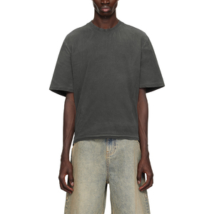 Camiseta Deportiva Personalizada de Algodón para Hombre, Corte Cuadrado, Hombros Caídos, Manga Corta, Lisa, Lavada al Ácido - Product Image 1