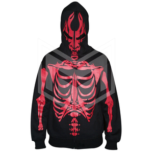 Sudadera con Capucha de Invierno Estilo Y2K para Hombre, con Cremallera Completa, 80% Algodón, 20% Poliéster, Diseño Personalizado con Calavera y Pedrería - Product Image 3