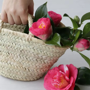Sac en paille, panier à fleurs, panier pour demoiselles d'honneur, sac pour demoiselles d'honneur, petit sac en paille, panier en paille, sac d'été - Product Image 1