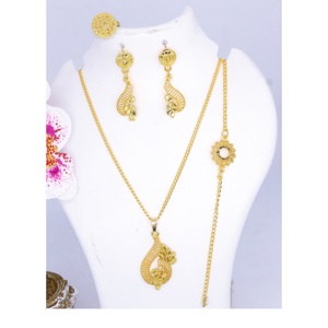 Kids Girls Jewelry Supplies Women Indian Jewellery Gold Plated Dubai Bridal <b>Wedding</b> Jewelry Set Wholesale Copper Dubai Earrings - Product Image 6