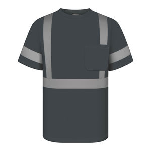 High Visibility Short Sleeve Reflective Safety T Shirt <b>Men</b> Heavy Duty Breathable Hi Vis Shirt Safety Moisture with OEM - Product Image 4
