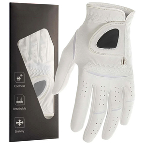 Guantes de golf de piel auténtica suave con logotipo personalizado unisex, empuñaduras lavables para deportes al aire libre, incluido el golf en blanco para niños - Product Image 1