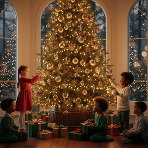 ปลอกคลุมฐานต้นคริสต์มาสลายเพชร  แบบโลหะ  สไตล์เรียบง่ายแบบฟาร์มเฮาส์  ของตกแต่งแทนกระโปรงต้นคริสต์มาส  ของตกแต่งบ้าน - Product Image 5