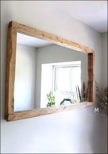 Cadre de miroir mural en bois conçu sur mesure avec des boiseries de haute qualité pour le style intérieur de la maison - Product Image 2