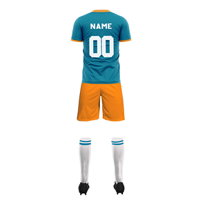 Tenues de football personnalisées 100% polyester sublimées, ensembles d'été à séchage rapide, antibactériens, extensibles, manches courtes, unisexe, entraînement - Product Image 4