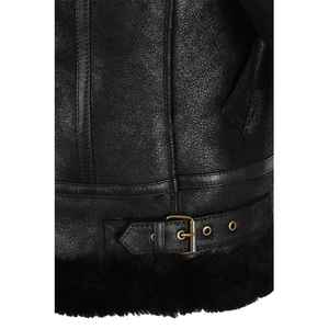 Blouson en cuir premium pour homme, blouson en cuir de haute qualité pour homme avec fourrure sur le col, produit haut de gamme, blouson en cuir pour homme - Product Image 4