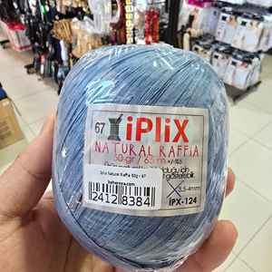 Blujin Blue 50g İplix Fil de raphia naturel 32 couleurs motif teint pour tricoter tissage couture - Product Image 1