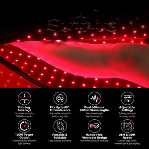 SunPlus 660Nm 850Nm Luz LED Roja Infrarroja para Terapia de Pies, Tobillos, Muslos, Piernas Completas, Cinturón Envolvente para Cuerpo, Piernas y Pies - Product Image 2