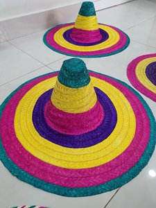 Bulk Colorful Mexican <b>Straw</b> <b>Hats</b> with Wide Brim Edges <b>for</b> Decorative Party <b>Hats</b>, Halloween Costumes, and Gift Giving - Product Image 5