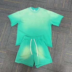 Custom Streetwear Chándal Algodón Lavado con ácido Pantalones cortos Ropa deportiva Gimnasio Verano Jogger 2 piezas Pantalones cortos y camiseta Set para hombres - Product Image 4