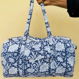 Sacs de voyage décontractés en coton indien de haute qualité, à imprimé floral, durables, grande capacité, week-end, sport, luxe, fermeture éclair - Product Image 1