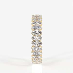 Anillo de Eternidad de Oro de 14K con Diamantes de Moissanita de Corte Ovalado, Anillos de Moissanita Elegantes y Lujosos, Categoría de Producto - Product Image 3