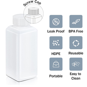 ขวดพลาสติกสี่เหลี่ยม HDPE 240มล. กันรั่วภาชนะบรรจุสารเคมีขวดนมบรรจุภัณฑ์ยาเหลว - Product Image 3