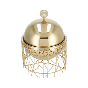 Patrón de tapa de acabado dorado Fondo de madera grabado Cazuela Premium de alta calidad Calentador de alimentos para restaurantes de hotel en casa - Product Image 5