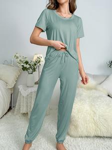 2025 Custom Summer Snack <b>Women's</b> Sets Cotton <b>Lounge</b> Wear customized logo Wholesale Summer Clothing Impact Workout Sets for <b>Women</b> - Product Image 4