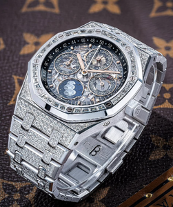 Reloj de Pulsera Deportivo y Elegante para Hombre, de Acero Inoxidable y Cuero, con Diseño de Negocios, Chapado en Oro Blanco, Mecánico, con Cristal y Moissanita - Product Image 3