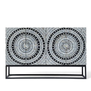Mueble de Almacenamiento Moderno Hecho a Mano con Incrustaciones de Concha de Nácar, Hermoso Mueble con Incrustaciones de Concha para Decoración de Interiores de Sala de Estar - Product Image 1