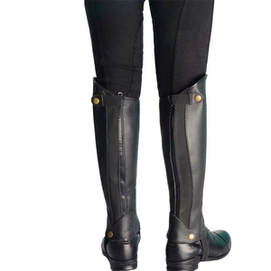 Demi-chaps en cuir véritable personnalisé de haute qualité pour l'équitation toutes les couleurs disponibles réglables et vente chaude - Product Image 2