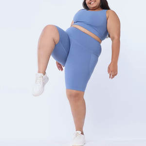 Short de sport personnalisé pour femmes Vêtements de yoga bio de haute qualité Vêtements de sport d'entraînement d'été respirants Décoration de logo Coupe athlétique ample - Product Image 6