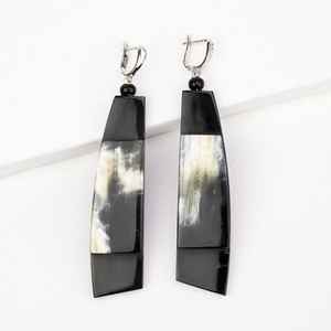 Haute qualité à la main Style Vintage corne boucles d'oreilles haut à la mode bijoux de mode pour les femmes de mariage porter coupe ovale - Product Image 2