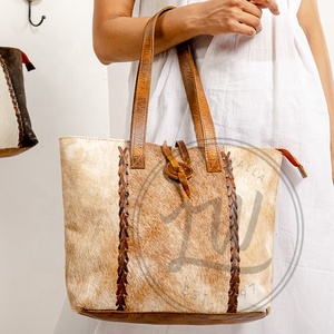 Nuevo estilo occidental, bolso de mano de cuero de piel oculta, bolso de compras multicolor para mujer, bolso de hombro de cuero de piel de vaca - Product Image 2