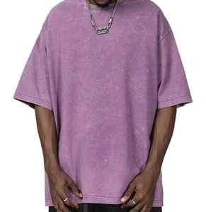 T-shirt vintage lavé à l'acide avec logo personnalisé T-shirt surdimensionné vierge en coton épais pour hommes 100% coton T-shirt pour hommes - Product Image 1