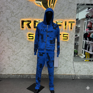 Dernier modèle imprimé personnalisé Dernier style à bas prix Survêtement à fermeture éclair pour hommes Style unique Nouveau design Survêtements pour hommes - Product Image 1