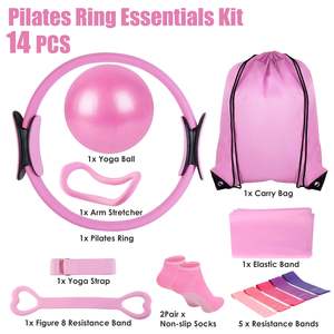 Kit de Anillos de Pilates para Mujer - 14 Piezas con Pelota de Yoga, Estirador de Brazos, 5 Bandas de Resistencia y 8 Bandas Elásticas - Product Image 6