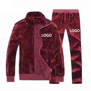 Conjunto Deportivo Personalizado de Alta Calidad para Hombre, Pantalones Deportivos y Chaqueta Deportiva, Tejido de Poliéster de Terciopelo Transpirable, Logotipo Impreso, Ropa Deportiva - Product Image 3