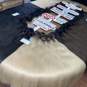 PRODUIT DE LUXE: Extension de cheveux humains de trame de cheveux noués à la main, droits naturels, de haute qualité, de différentes couleurs, prêts à être expédiés - Product Image 1