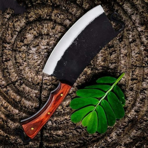 Vente en gros Couperet de chef professionnel en acier au carbone de style japonais Couteau de cuisine en acier inoxydable fait à la main avec manche en bois de Pakka - Product Image 2