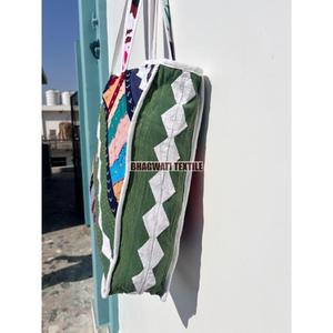 Bolso de mano acolchado de algodón de alta calidad para mujer, uso diario, regalo perfecto de viaje, diseño de retazos hecho a mano, lona, compras, comestibles, Playa - Product Image 6