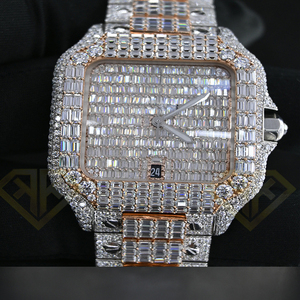 VVS-reloj antiguo de moissanita, Diamante completamente Icedout, completamente hecho a mano - Product Image 6