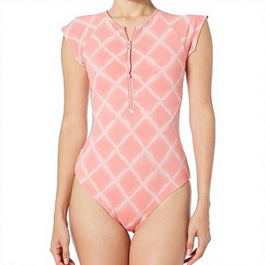 Maillot de bain une pièce personnalisé pour femme avec imprimé cachemire et léopard, protection UV, séchage rapide, matière Spandex/Polyester, boutons - Product Image 1