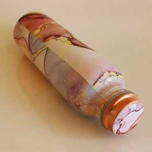 Prix raisonnable pur cuivre bouteille d'eau potable taille personnalisée émail imprimé conception santé conscient bouteille avantages Yoga Gym - Product Image 1