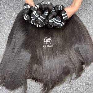 Vente en gros de cheveux vietnamiens bruts droits naturels 100% cuticules de haute qualité alignées Machine Double trame un donneur cheveux non transformés - Product Image 1