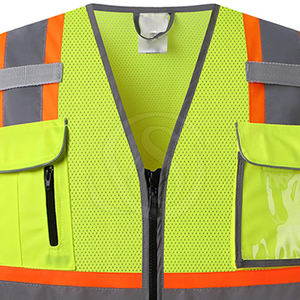 Gilet de sécurité réfléchissant haute visibilité ANSI Classe 2, imperméable, à séchage rapide, respirant, pour la construction, avec logo personnalisé - Product Image 5