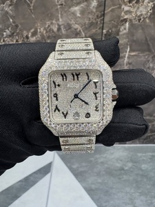 Reloj de Pulsera Premium Analógico con Caja de Acero Inoxidable de 39.8 mm, Diamante de Moissanita Totalmente Helado, Mecánico Personalizado con Fecha, Estilo Hip Hop, 21mm - Product Image 3