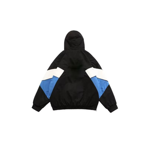 Chaqueta Blusón con Capucha para Hombre, Diseño Color Block, Cortavientos, Estilo Deportivo Otoñal, Cierre de Cremallera, Material Poliéster, Diseño Patchwork - Product Image 2