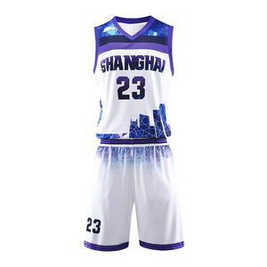 Uniforme de Baloncesto Clásico Personalizable al por Mayor, Logotipo Sublimado Multicolor, Talla Grande, Antibacteriano, de Secado Rápido - Product Image 2