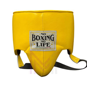 Precio al por mayor: Conjunto de boxeo personalizado de cuero genuino de alta calidad, sin cinturón, que incluye guantes de boxeo, protector de cabeza y protector de ingle. - Product Image 5